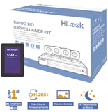 HL24LQKITS-M(B)/512GB :: Kit HiLook by HIKVISION 1 DVR DVR-204G-F1 4 CH 1080P LITE + 4 C&aacute;maras Bala THC-B120-MC 1080P 2.8 mm Met&aacute;licas IP66 + 4 Rollos de 18 mts. de Cable Siam&eacute;s + Fuente de Poder para las 4 C&aacute;maras + 1 SSD (Unidad de Estado S&oacute;lido) de 500 GB